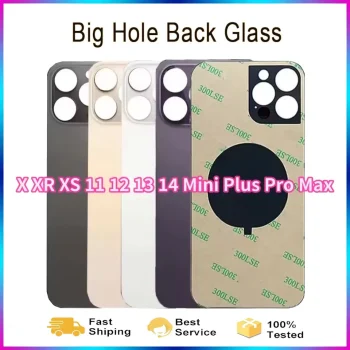 1 Piece Replacement Big Hole Back Glass For iPhone X XR XS 11 12 13 14 Mini Plus Pro Max Housing Rear Battery Cover – AliExpress 202192403
