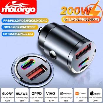 100W/200W QC3.0 PD Mini Car Charger 12-24V Lighter Fast Charging Car USB Type C Charger for Xiaomi Samsung Huawei iPhone Power – AliExpress 34