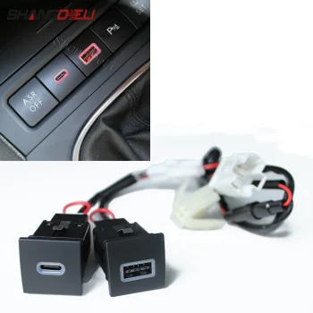 12V Red LED Car Socket Charger Dual USB PD Type C Port Phone Chargers Power Adapter For VW Golf 6 MK6 Jetta 5 MK5 – AliExpress 34