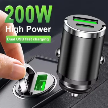 200W mini car charger fast charging for iPhone QC3.0 mini PD USB Type C car mobile phone charger for Xiaomi Samsung Huawei – AliExpress 34