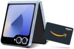 SAMSUNG Galaxy Z Flip 6 AI Cell Phone + 0 Amazon Gift Card + Large Storage Launch Bundle, 512GB Unlocked Android Smartphone, FlexCam Camera, Photo Assist, Camcorder Mode, US Version, 2024, Blue