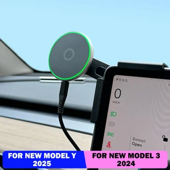 Car Phone Mount Holder 15W Magnetic Wireless Charger Compatible with MagSafe for Tesla Model Y Launch 2026 2025 Model 3 HIGHLAND – AliExpress 34