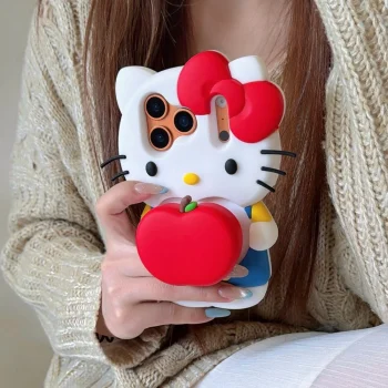 Cute Cartoon Sanrio Hello Kitty Phone Case For iPhone 17 Pro Max 16 E 15 14 Plus 13 Pro Max 12 Soft Silicone Cover With Holder – AliExpress 202192403