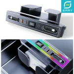 Eary USB Hub for Tesla Model 3 Y Highland Fast Charger Retractable Docking Station with RGB Lighting Fast Charging Data Cables – AliExpress 34