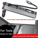 For Tesla Model Y Juniper 2026 Retractable Center Console USB Hub Model 3 Highland Phone Charger Fast Charging Docking Station – AliExpress 34