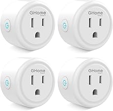 GHome Smart Plug Mini, WiFi Smart Outlet Plug Works with Alexa and Google Home, Timer Outlet with APP Control, 2.4GHz Network Only, No Hub Required, ETL FCC Listed (4 Pack), White