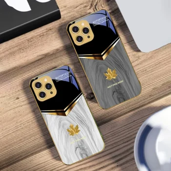 Golden Cute Maple Leaf For IPhone 16 16Pro Max 15 P ro 14 13 Plus 12 Mini 11Pro Max XS Max XR Golden tempered glass phone case – AliExpress 202192403