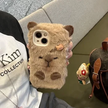 Luxury Capybara Fluffy Fur Phone Case Protection for IPhone17 Air 16 Pro Max 15 14 13 12 11 Lovely Plush Velvety Shell – AliExpress 202192403