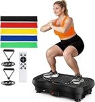 Vibration Plate Exercise Machine, 130 Levels Full Body Workout Vibrating Plate for Lymphatic Drainage Weight Loss, 450 Lbs Capacity Shake Platform with Resistance Bands…