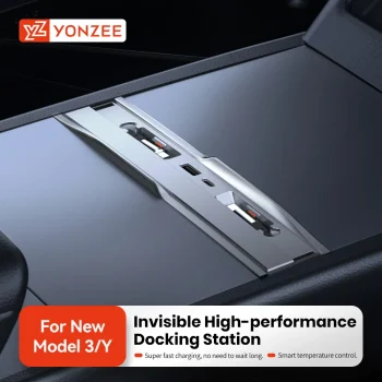 YZ For Tesla Model 3 Highland Model Y Juniper 2026 54W Quick Charger USB Shunt Hub Intelligent Docking Station Car Adapter Power – AliExpress