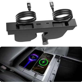 For Tesla Model 3 Y Highland Juniper 2025 45W Quick Charger Expansion Dock Hidden USB Shunt Hub Intelligent Docking Station – AliExpress 34