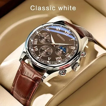 GENEVA High Quality Men’s Luxury Belt Fashion Quartz Watch Men Round Business Student Sport Waterproof Glow Clock – AliExpress 1511