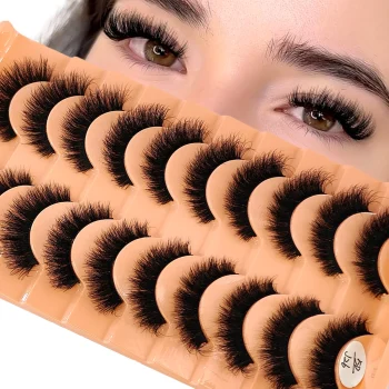 New 10Pairs Eyelashes Makeup Soft Fluffy 3D Mink False Eyelashes Thick HandMade Volume Mink Lashes Faux Cils Natural Fake Lashes – AliExpress 66