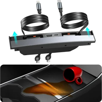 USB Charger Hub for Tesla Model Y Model 3 Center Console Retractable Phone Charger Model Y/3 Accessories 2024 2023 2022 2021 – AliExpress 34