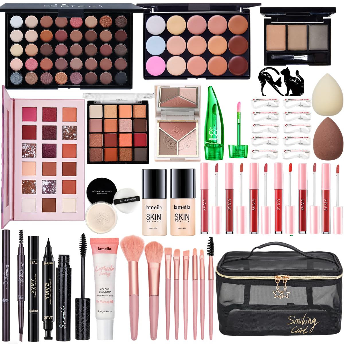All in One Makeup Kit for Women Full Kit, Make Up Gift Set for Women, Makeup Essential Bundle Includes Foundation Face Primer Eyeshadow Contour Palette Lipstick Eyeliner Mascara... All in One Makeup Kit for Women Full Kit, Make Up Gift Set for Women, Makeup Essential Bundle Includes Foundation Face Primer Eyeshadow Contour Palette Lipstick Eyeliner Mascara...