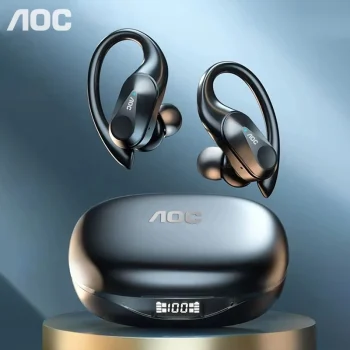 Choice AOC Sports Headset Wireless Bluetooth 6.0 Earphones Waterproof LED Battery Display Gaming Low Latency Headphones LP75 – AliExpress 44