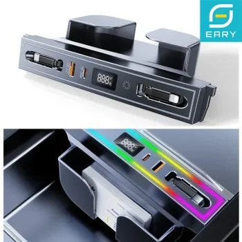 Eary USB Hub for Tesla Model 3 Y Highland Fast Charger Retractable Docking Station with RGB Lighting Fast Charging Data Cables &ndash; AliExpress 34