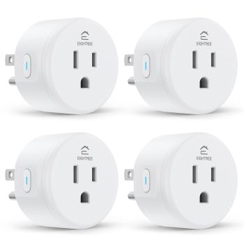 EIGHTREE Smart Plug, WiFi Outlet Works with Alexa & Google Home, Smart Home Socket with Remote Control & Timer Function, 2.4GHz WiFi Only, 4 Packs