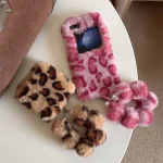 Fashion Leopard Print Fluffy Plush Wrist Strap Bracket Phone Case For Samsung Galaxy Z Flip 7 6 5 4 3 Zflip7 Shockproof Cover – AliExpress 202192403