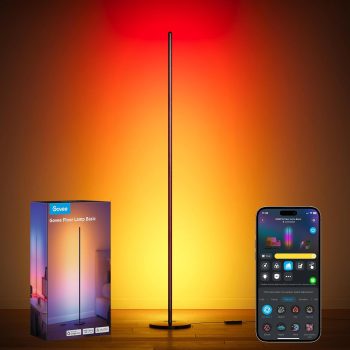 Govee RGBIC Floor Lamp Basic, 1000lm LED Corner Lamp Compatible with SmartThings, Alexa, and Matter, Modern Floor Lamp with Music Sync and 16 Million DIY Colors, Standing Lamp…