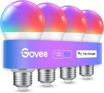 Govee Smart Light Bulbs, Color Changing Light Bulb, Work with Alexa and Google Assistant, 16 Million Colors RGBWW, WiFi & Bluetooth LED Light Bulbs, Music Sync, A19, 800 Lumens,…