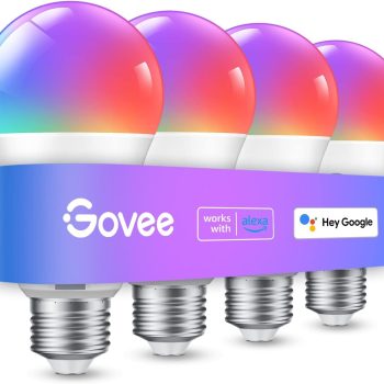 Govee Smart Light Bulbs, Color Changing Light Bulb, Work with Alexa and Google Assistant, 16 Million Colors RGBWW, WiFi & Bluetooth LED Light Bulbs, Music Sync, A19, 800 Lumens,…