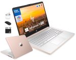 HP 14″ Laptop Computer for 2026 Student Business Productivity, MS Office & Win 11 Pro, Copilot AI, Intel 4-Core CPU, 4GB DDR5 RAM, 628GB Storage (128GB UFS+500GB Ext), Wi-Fi 6,…