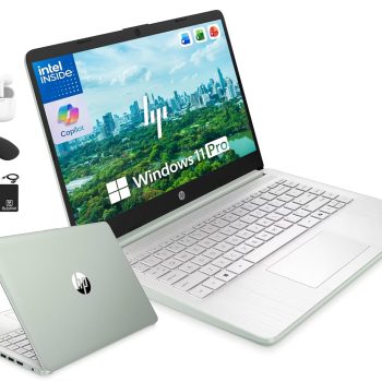 HP 14″ Laptop Computer for 2026 Student Business Productivity, MS Office & Win 11 Pro, Copilot AI, Intel 4-Core CPU, 4GB DDR5 RAM, 628GB Storage (128GB UFS+500GB Ext), Wi-Fi 6,…