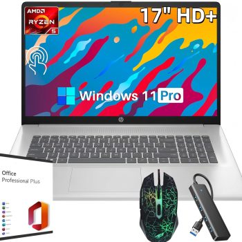 HP 17 Touchscreen Laptop, AMD Ryzen 5 7430U, (Beats i7 1355U), 24 GB RAM 1 TB SSD, 17.3 inch HD+ Anti Glare Display, Radeon Graphics, Wi-Fi 6, Bluetooth 5.4, Windows 11 Pro,…