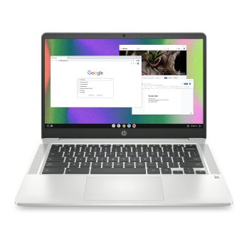 HP Chromebook 14 Laptop, Intel Celeron N4120, 4 GB RAM, 64 GB eMMC, 14″ HD Display, Chrome OS, Thin Design, 4K Graphics, Long Battery Life, Ash Gray Keyboard (14a-na0226nr,…