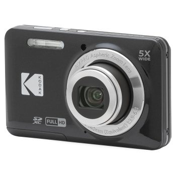 Kodak PIXPRO FZ55-BK 16MP CMOS Sensor Digital Camera 5X Optical Zoom 28mm Wide Angle 1080P Full HD Video 2.7″ LCD Vlogging Camera (Black)
