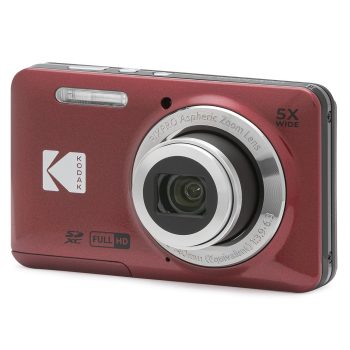 Kodak PIXPRO FZ55-RD 16MP Digital Camera 5X Optical Zoom 28mm Wide Angle 1080P Full HD Video 2.7″ LCD Vlogging Camera (Red) Packaging May Vary