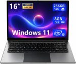 Laptop 16-inch , 8GB DDR 256GB SSD portable laptop computer, expandable to 1TB, Pentium quad-core CPU up to 2.64 GHz, 9000mAh battery, interface, USB3.0 interface, dual-band…