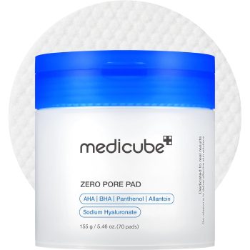 medicube Toner Pads Zero Pore Pad 2.0 | Dual-Textured Facial Pad for Exfoliation and Pore Care with 4.5% AHA Lactic Acid, 0.45% BHA Salicylic Acid | Ideal for All, Korean Skin…