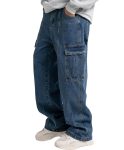 Mens Baggy Jeans for Men Women Y2k Skater Vintage Plain Pants Multiple Pockets Casual Wide Leg Loose Fit Cargo Denim Jeans