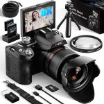 NBD 64MP Digital Cameras for Photography,8K Vlogging Cameras for YouTube,16X Optical Zoom Travel Point and Shoot Digital Cameras Fotograficas with 180°Flip Screen,58mm UV Lens,2…