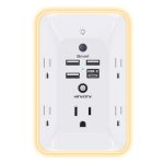 Outlet Extender with Night Light, HANYCONY Multi Plug Outlet, USB Wall Charger Surge Protector 4 USB Ports(1 USB C), Power Strip Electrical Outlet Splitter Expander for Home…