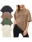 Yimoon 4 Pack Women’s Oversized T-Shirts Acid Wash Boyfriend Cotton Tee Shirt Loose Fit Vintage Unisex Streetwear Tops