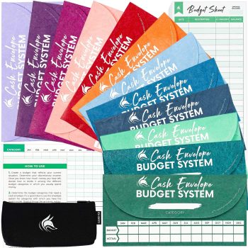 Clever Fox Cash Envelopes for Budgeting System – Budget Envelopes for Cash Budgeting and Saving, Tear and Water Resistant, Includes Carry Pouch & 12 Expense Tracking Budget…