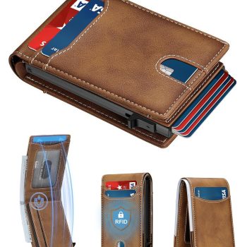furid Card Wallet For Men Slim: Smart Rfid Minimalist Front Pocket Pop Up Wallet with ID Window – Gifts for Husband Father at Birthday Anniversary