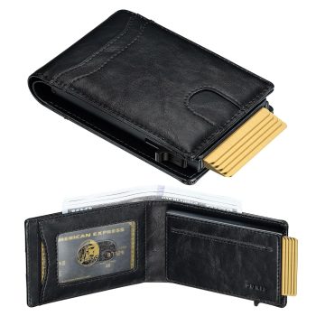 furid Card Wallet For Men Slim: Smart Rfid Minimalist Front Pocket Pop Up Wallet with ID Window – Stocking Stuffers Gifts Boxed for Husband Father at Birthday Anniversary