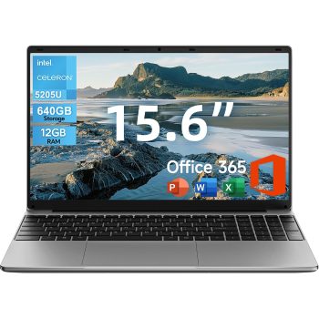 jumper 15.6″ FHD Laptop, 12GB RAM 640GB Storage Expandable to 512GB,1 Year Office 365, Numeric Keyboard, HDMI, WiFi5, BT4.2,38Wh Battery, Windows 11 Laptop for Business and Student