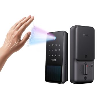 Lockin Veno Solar Palm Smart Lock – Palm Vein Keyless Entry Door Lock – Solar Powered Deadbolt – 5 Unlock Methods – Built-in WiFi – Works with Apple Home, Alexa & Google Home -…