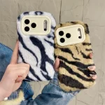 Luxury Zebra Pattern Fluffy Plush Phone Case for iPhone 17 Air 16 15 14 13 12 11 Pro Max Lens Holder Protective Shockproof Cover – AliExpress 202192403