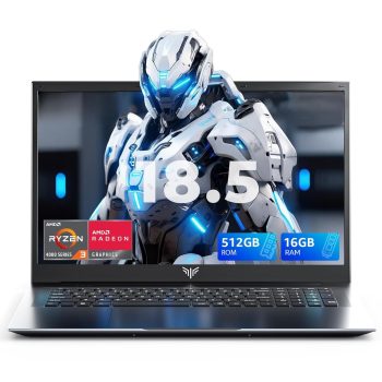 MALLRACE Laptop,18.5 Inch Laptops Computer with 7000 mAh Battery,AMD Ryzen 4300U (up to 3.7GHz),16GB DDR4 RAM 512GB SSD,AMD Radeon Graphics,WiFi,Dual Type-C,2026 Windows 11…