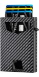 Men’s Wallet with RFID Blocking | Tri-Fold Front Pocket Design | 12 Card Slots, 2 ID Windows & Cash Slot | Aluminum Card Ejector | Durable & Lightweight Men’s Accessories (Carbon)