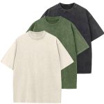 Men’s Cotton T-Shirts Oversized Unisex Short Sleeves Casual Loose Wash Solid Basic Tee Tops