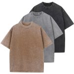Men’s Cotton T-Shirts Oversized Unisex Short Sleeves Casual Loose Wash Solid Basic Tee Tops