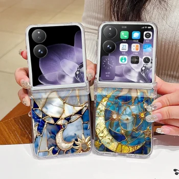 Retro Moon Star Pattern Phone Case For Xiaomi Mix Flip 2 Hard PC Protector Shell For Mi Mix Flip2 5G Clear Folding Back Cover &ndash; AliExpress 202192403