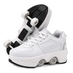 Roller Skate Shoes for Girls, Kids, Women, Men,Double-Row Skating Shoes,Retractable Wheels Sneakers,Adjustable Parkour Roller Skates,Deformation Sneakers Outdoor